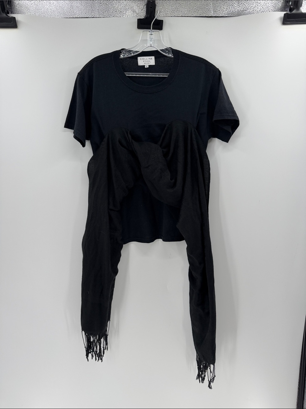 Collina Strada Pashmina Scarf Tee - Black - Small